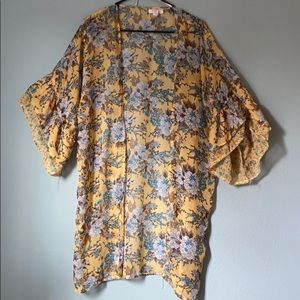 Yellow floral kimono